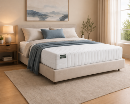 Motion Beds Memory Hybrid Mattress in a bedroom