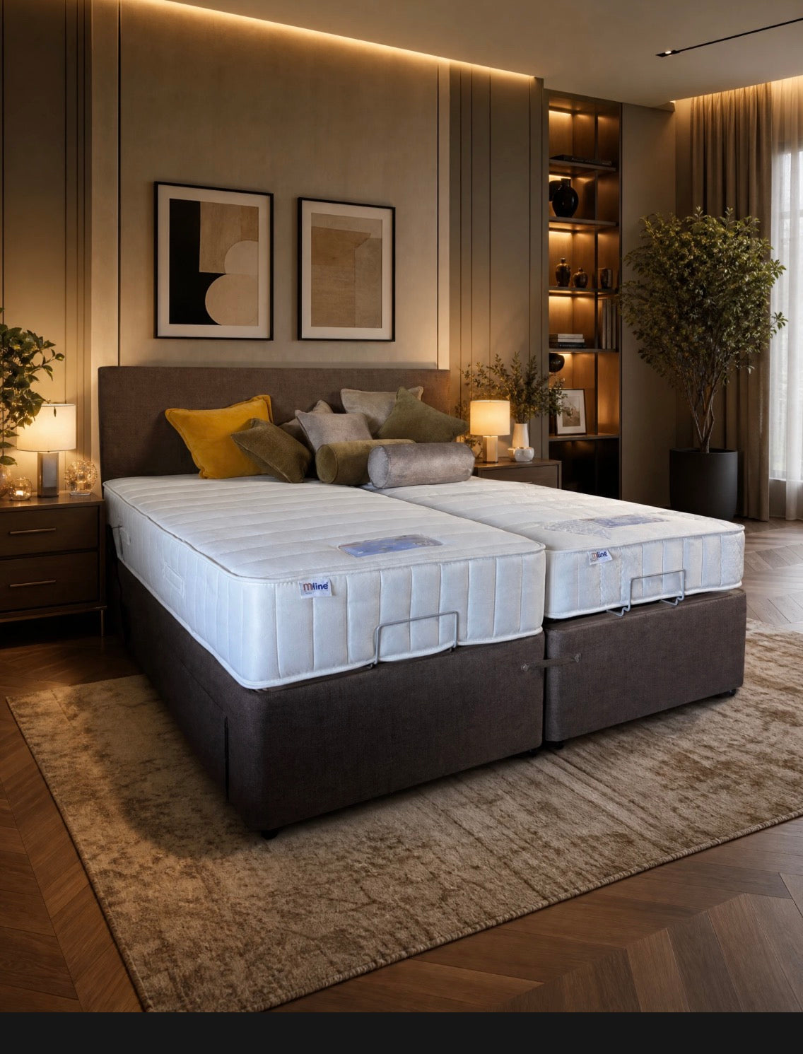 Adjustable Bed 6’0 Super King Wool Smoke 2 Drawers Quick Ship